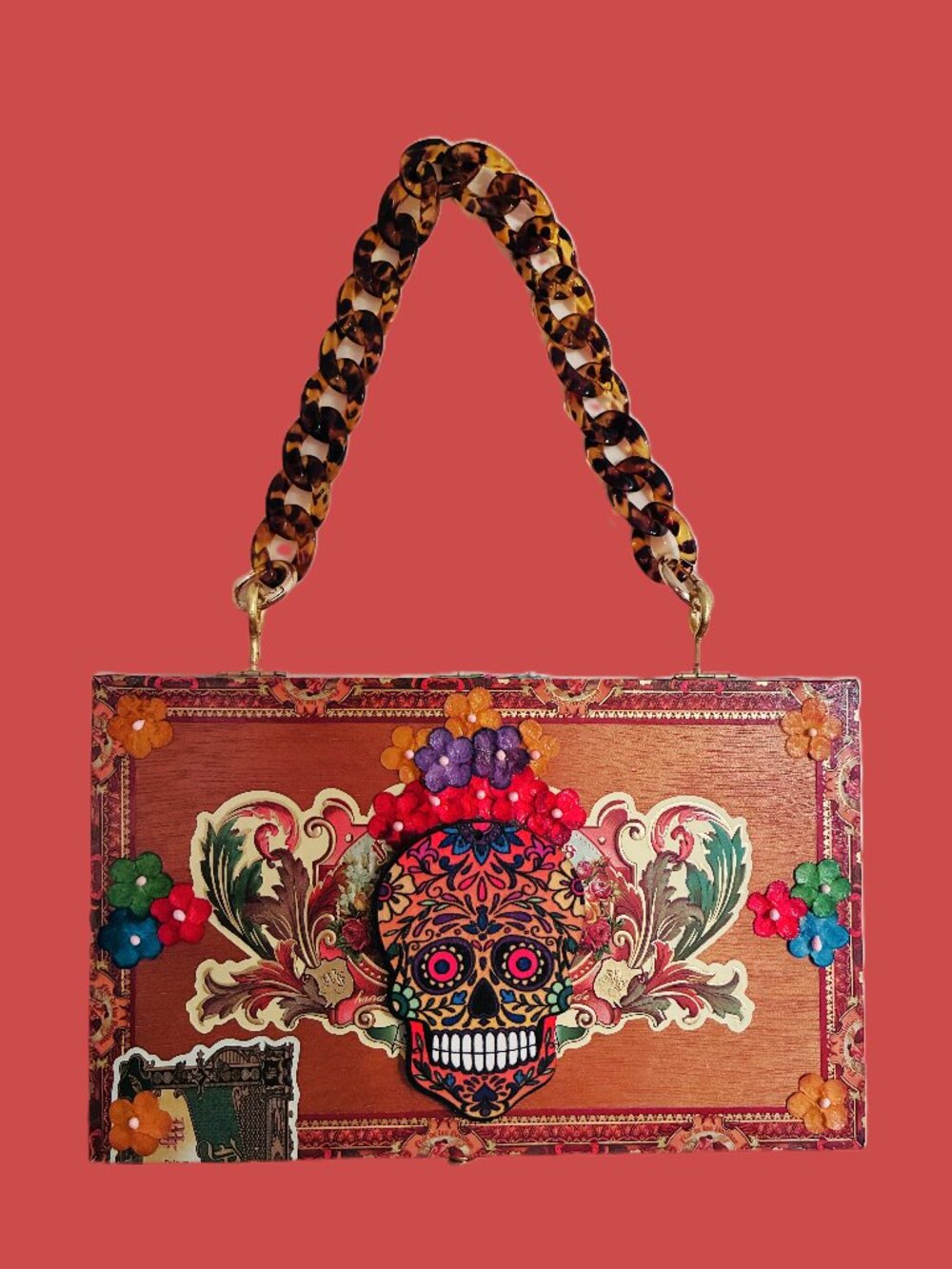SUEÑOS de Saundra Upcycled Collection, My Father Cigar Box, Purse